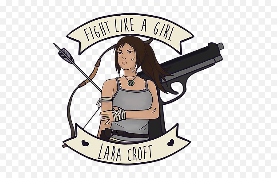 Fight Lara Croft Shower Curtain For Sale By Tiger Baby - Feminist Wonder Woman Quotes Png,Lara Croft Icon