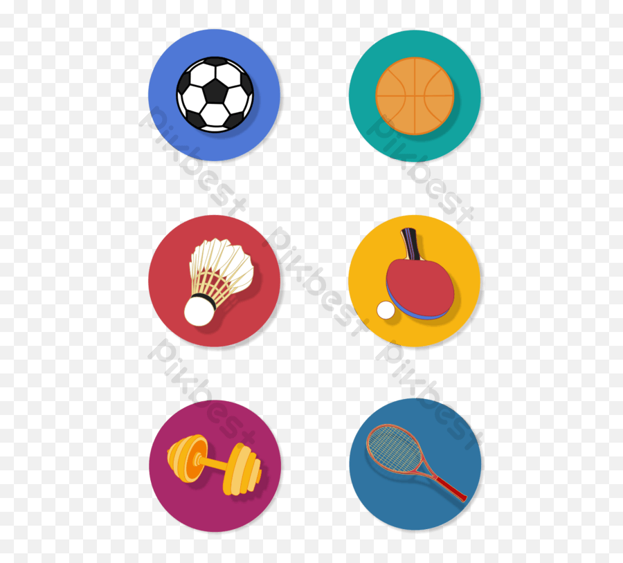 9 Color Sporting Goods Icon Vector Cdr Free Download - Pikbest Dot Png,Sports Icon Font