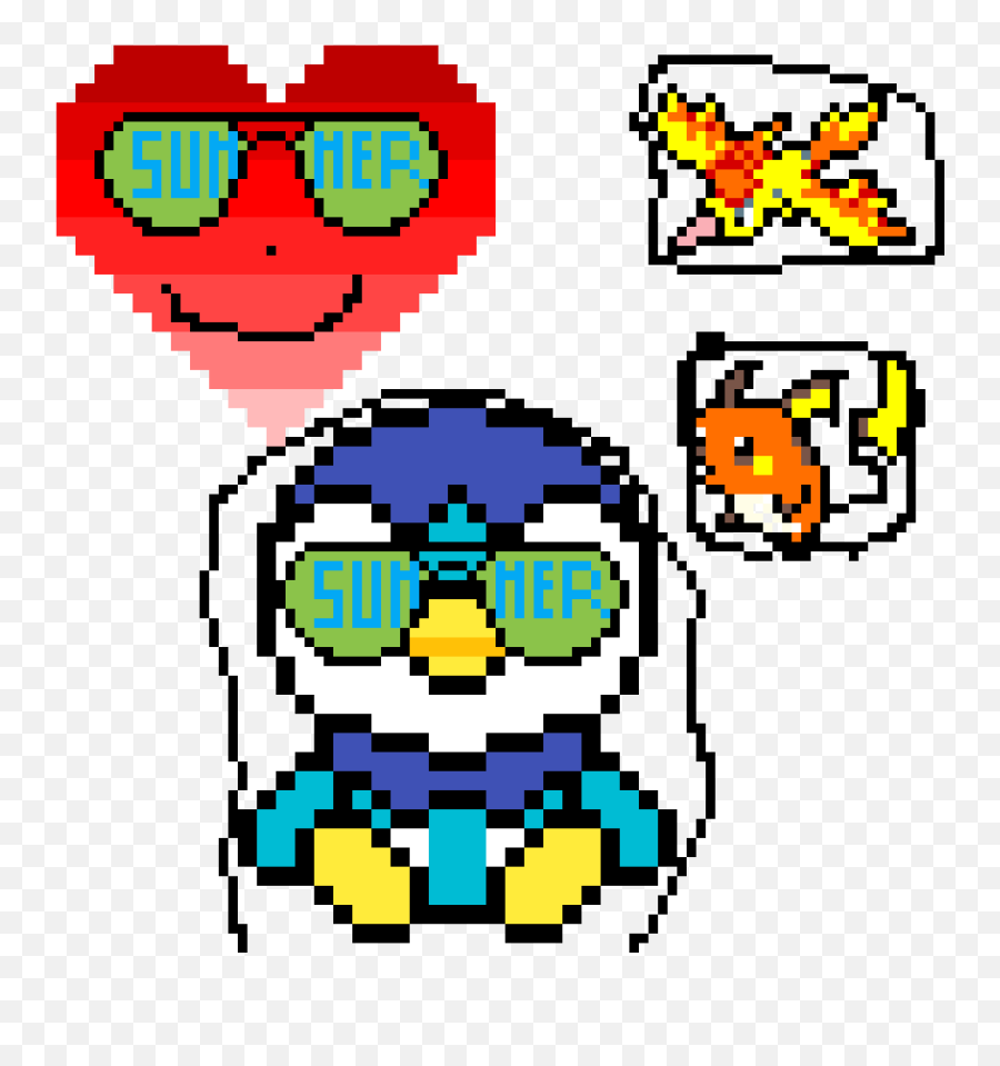 Pixilart - Cute Pokemon Heart By Ilovesoccer Pixel Art Pokemon Piplup Png,Cute Pokemon Png