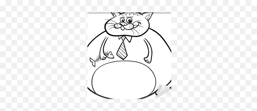 Wall Mural Fat Cat Saying Cartoon Illustration - Pixersus Fat Cat Clip Art Png,Fat Cat Icon