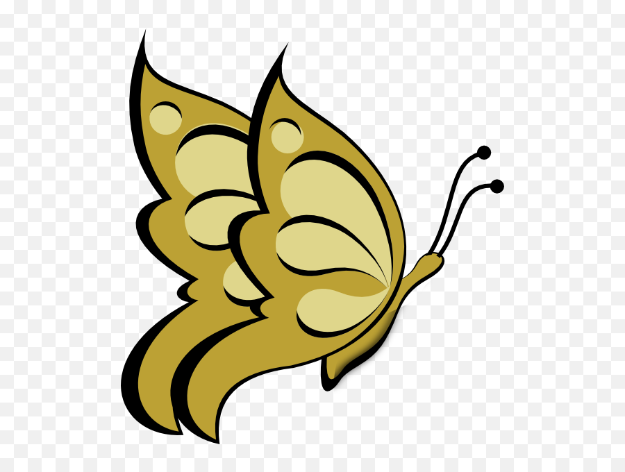 Download Hd Gold Butterfly Clip Art - Butterfly Clipart Black And White Png,Butterfly Icon Vector