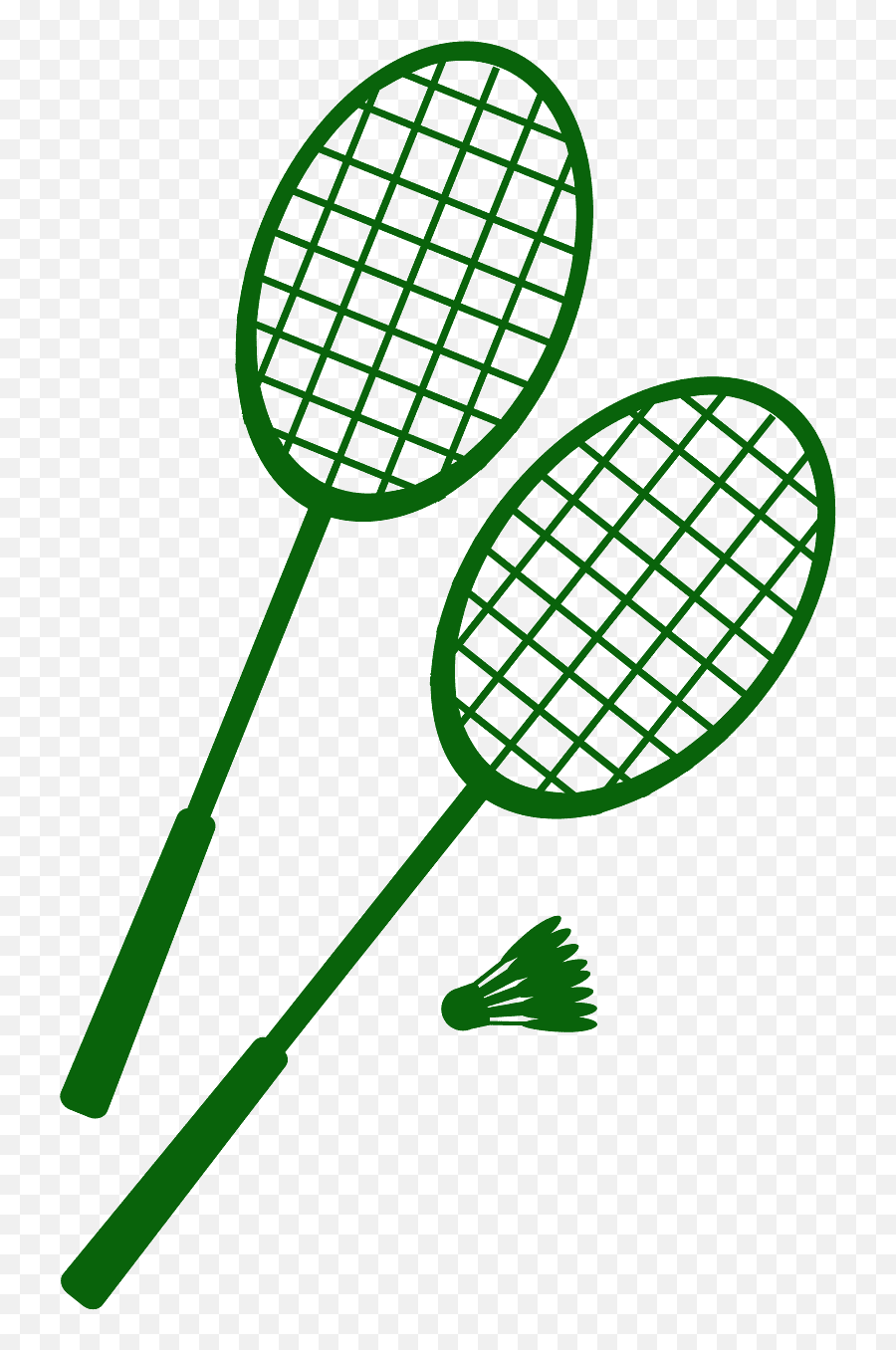 Badminton Rackets And Shuttlecock Silhouette - Free Vector All Sports Items Png,Badminton Racket Png