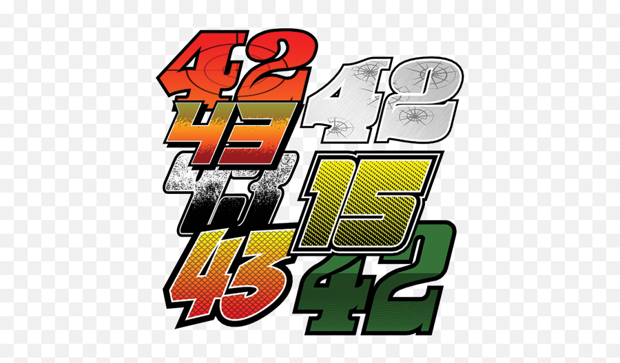 Race Car Numbers - Number Kits Racegraphicscom Racing Number Fonts Png,Numbers Png