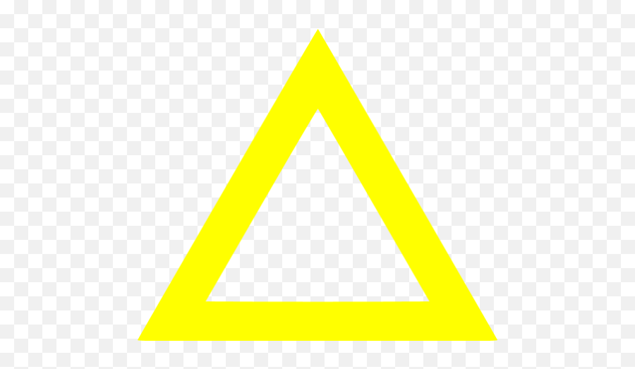 Yellow Triangle Outline Icon - Transparent Yellow Triangle Outline Png,Triangle Outline Png