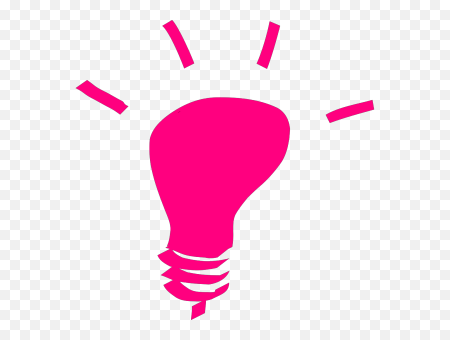 Pink Light Bulb Cartoon Transparent Png - Light Bulb Clip Art,Pink Light Png