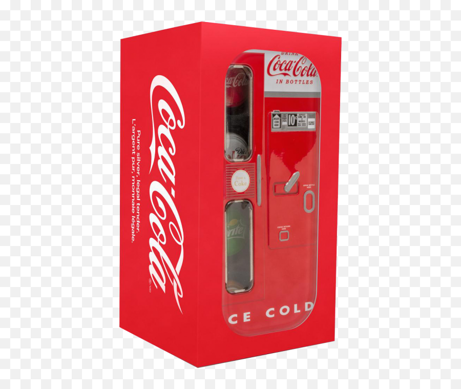 Coca Cola 2020 Vending Machine Set Sprite Fanta Bottle 4x 6g Silver Cap Coin 1 Fiji - Cola Vending Machine Png,Coca Cola Transparent