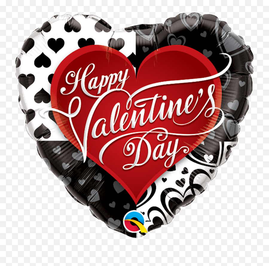 18q Happy Valentineu0027s Day Black Hearts10 Count - Havinu0027 A Balloons For Valentine Qualatex Png,Black Hearts Png