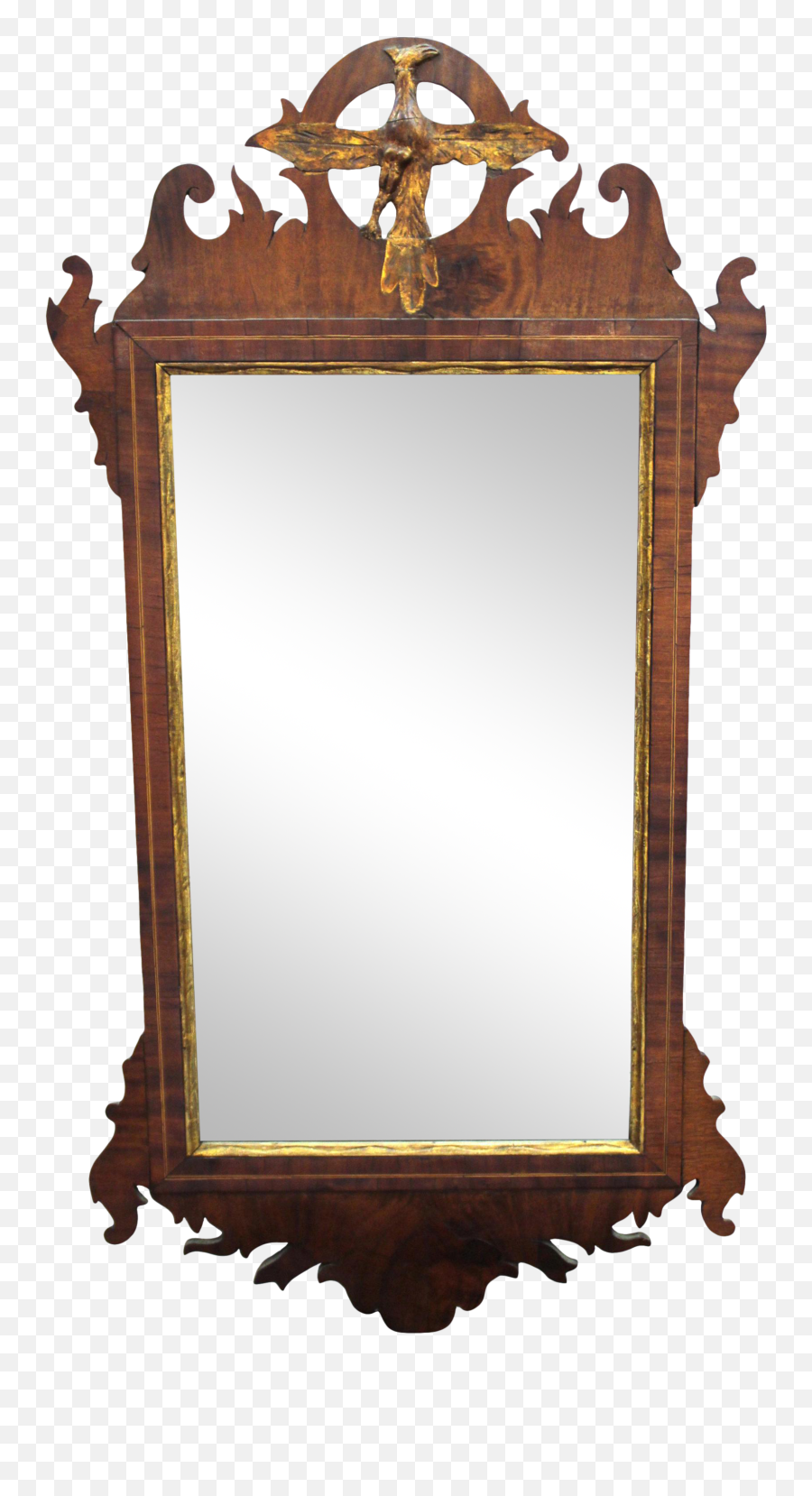 American Federal Mirror With Scrollwork And Carved Eagle - Antique Png,Scrollwork Png