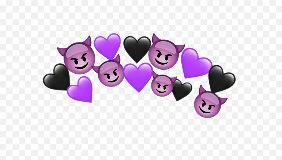 Crown Evil Evils Crowns Black Purple Heart Hearts - Black Transparent Purple Heart Png,Purple Heart Png