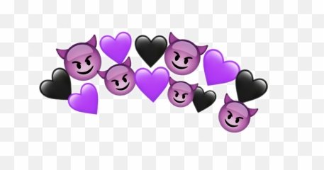 Crown Evil Evils Crowns Black Purple Heart Hearts - Black Transparent Purple Heart png