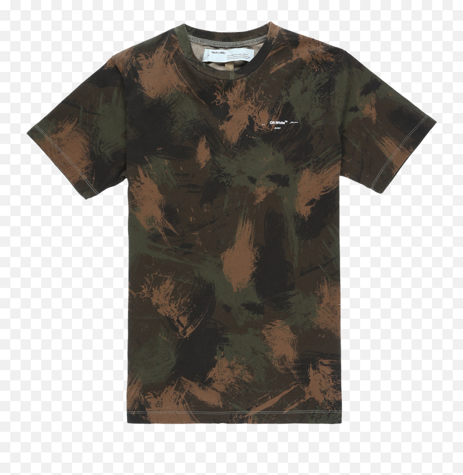 White Paint Brush Stroke Png - Off White Paint Brush Camo Short Sleeve,White Brush Stroke Png