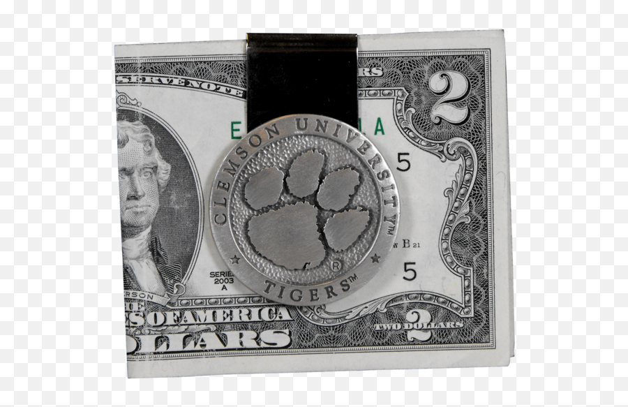 Clemson University Money Clip - Pewter Medallion 1976 2 Dollar Bill E Png,Money Stack Png