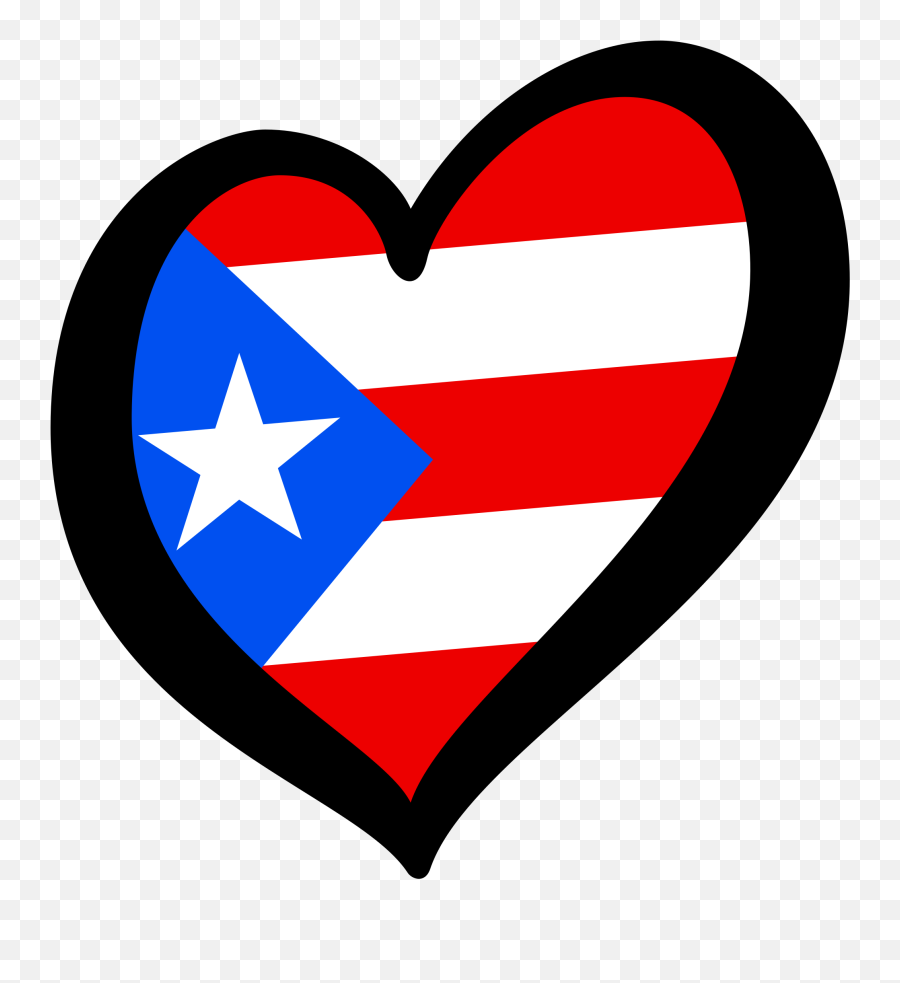 Heart Of Puerto Rico Transparent Cartoon - Jingfm Clipart Puerto Rico Heart Flag Png,Puerto Rico Png
