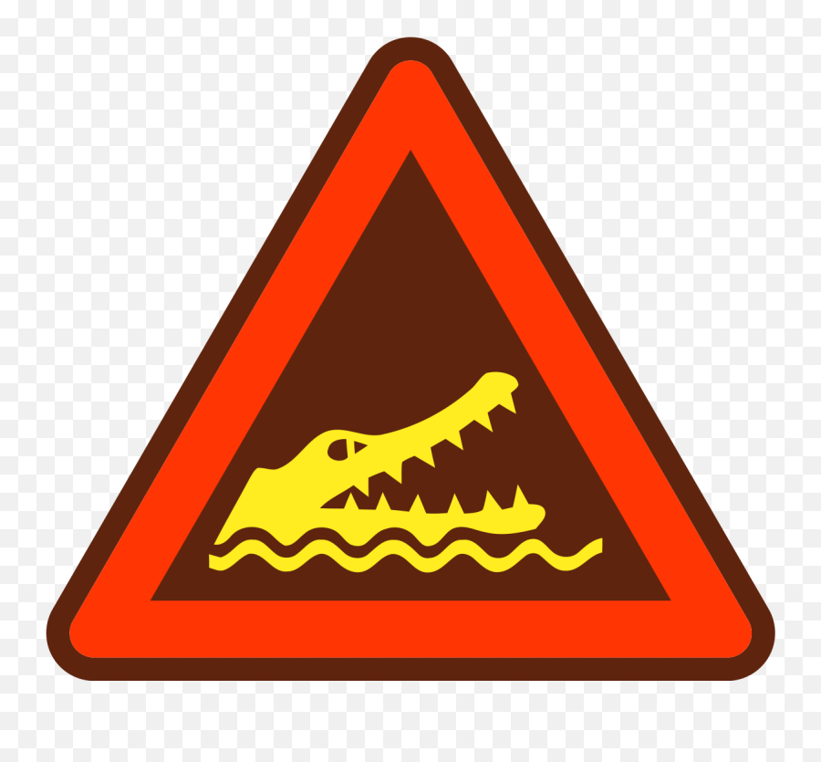 Crocodile Warning Sign 02 - Warning Sign Png,Warning Sign Transparent