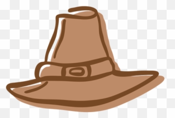 Hand Drawn Stroke Pilgrim Hat - Costume png