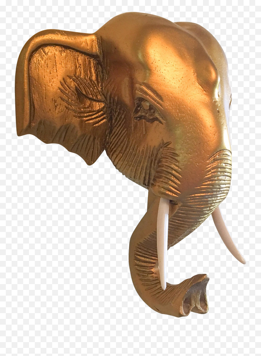 Download Handmade Gold Resin Elephant - Png Elephant Head Hd,Elephant Head Png