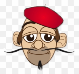 French Man Face Mustache Cartoon Beret - French Cartoon Man Cartoon Man With Mustache Png,Beret Png