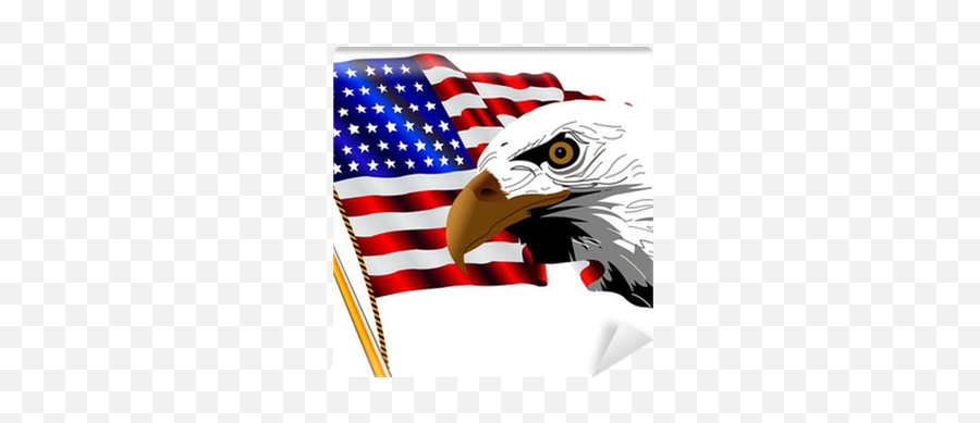 American Flag And Eagle Wall Mural - Made In Usa Png,American Flag Eagle Png