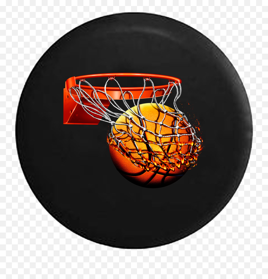 Download Hd Basketball Flaming Net Rim - Transparent Basketball On Fire Png,Basketball Rim Png
