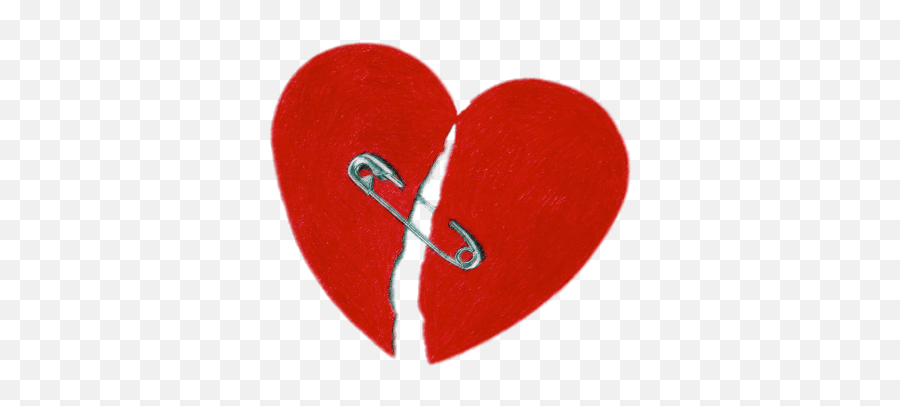 Broken Heart With Safety Pin Transparent Png - Stickpng Transparent Red Aesthetic Stickers,Png Heart