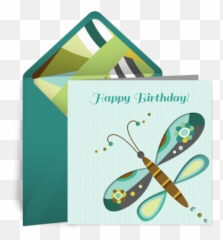 Blue Dragonfly Free Birthday Card Ecard Virtual - Horizontal png