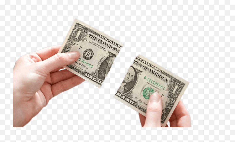 Download Dollar Bill Ripped In Two - Dollar Bill Png,1 Dollar Png