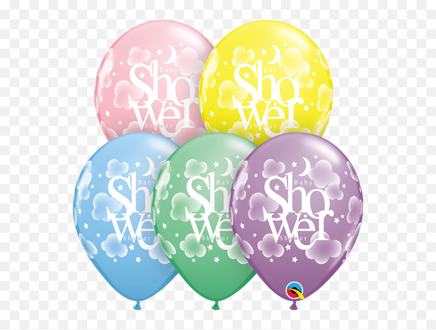 Latex Printed Balloons Baby Shower Colourful 11 - Balloon Png,Real Balloons Png