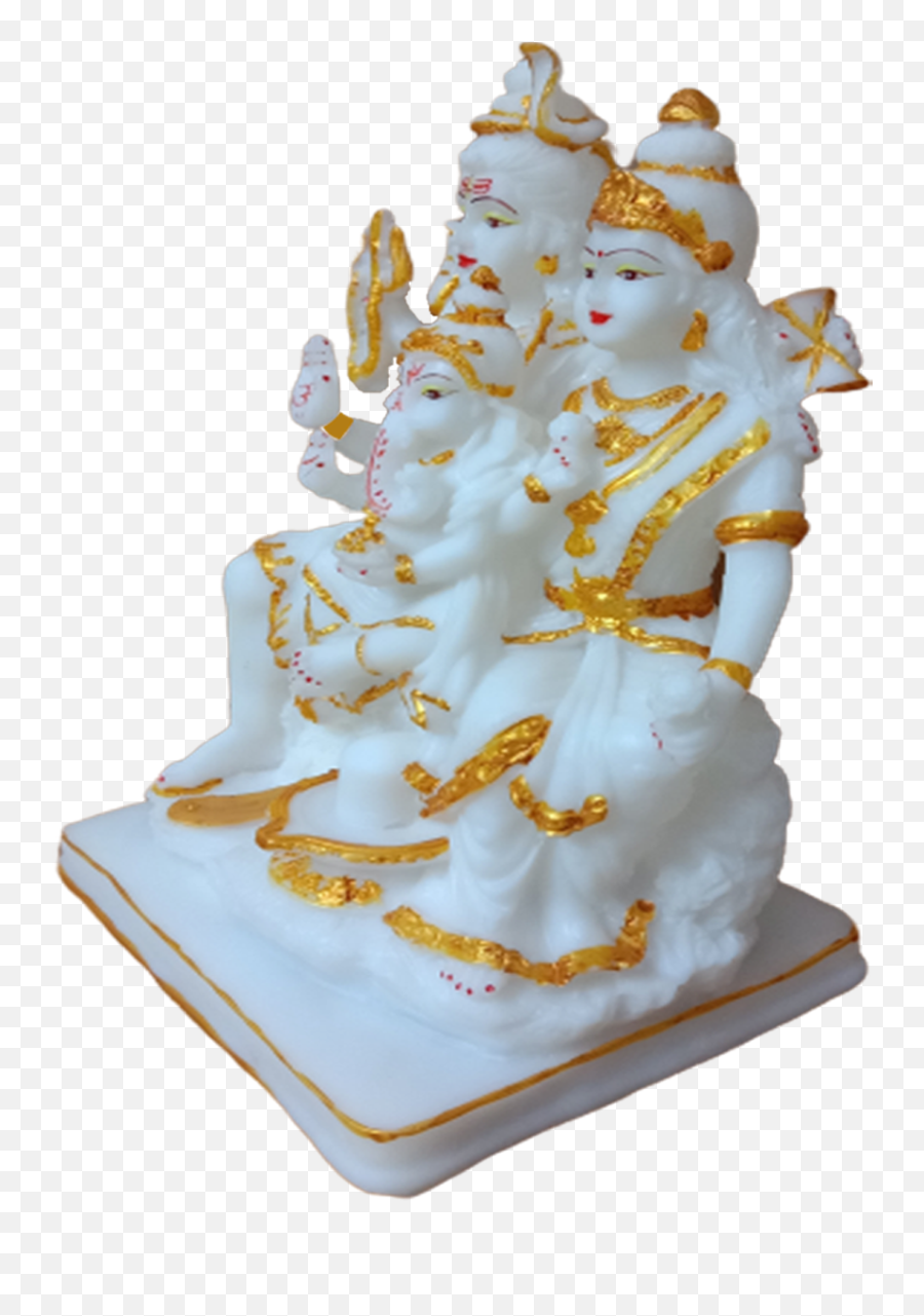White Painted Marble Shiv Parivar Statue For Worship - Happy Png,Shiva Of The East Icon