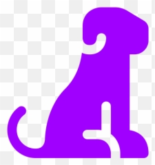 Sitting Dog Icon Png Symbol Purple - Icone Chien Vert