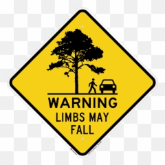 Limbs May Fall Sign - Falling Tree Warning SKU png