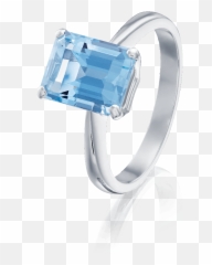 Singlestone Aquamarine Ring 1283 - Ring Png,Aquamarine Png