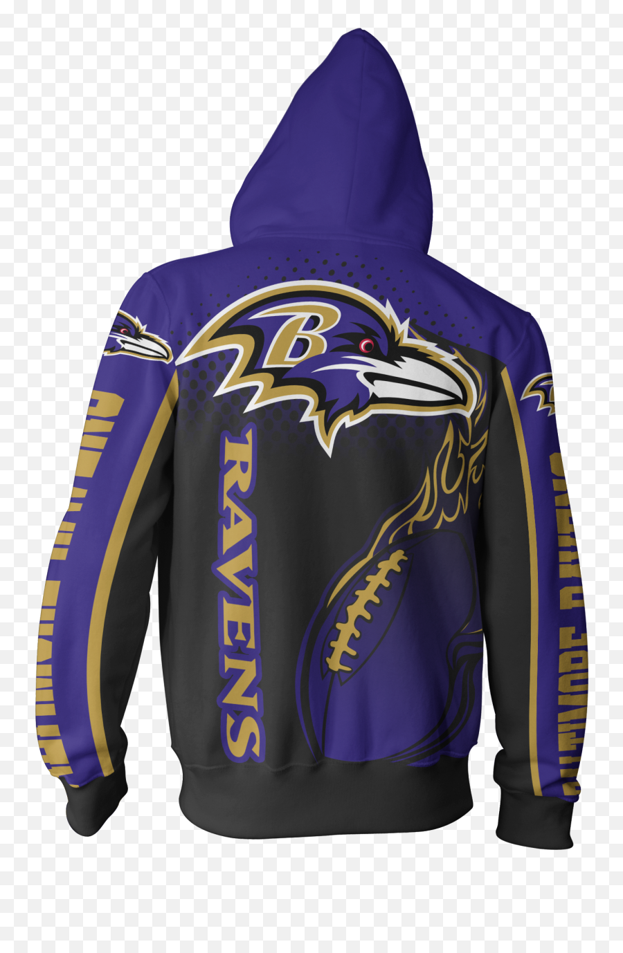 Men Women Baltimore Ravens 3d Zipper Hoodie - Black Eyed Peas Sweatshirts Png,Baltimore Ravens Png
