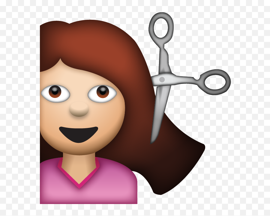 Download Woman Getting Haircut Emoji Island - Hair Cut Emoji Png,Girl Hair Png