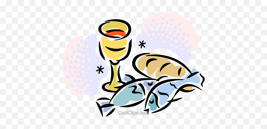 Chalice Fish Bread Royalty Free Vector Clip Art - Bread And Fish Png Free,Chalice Png