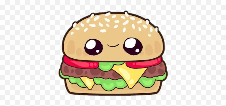 Hamburger Hamburguesa - Sticker By O Cute Kawaii Food Background Png,Hamburguesa Png