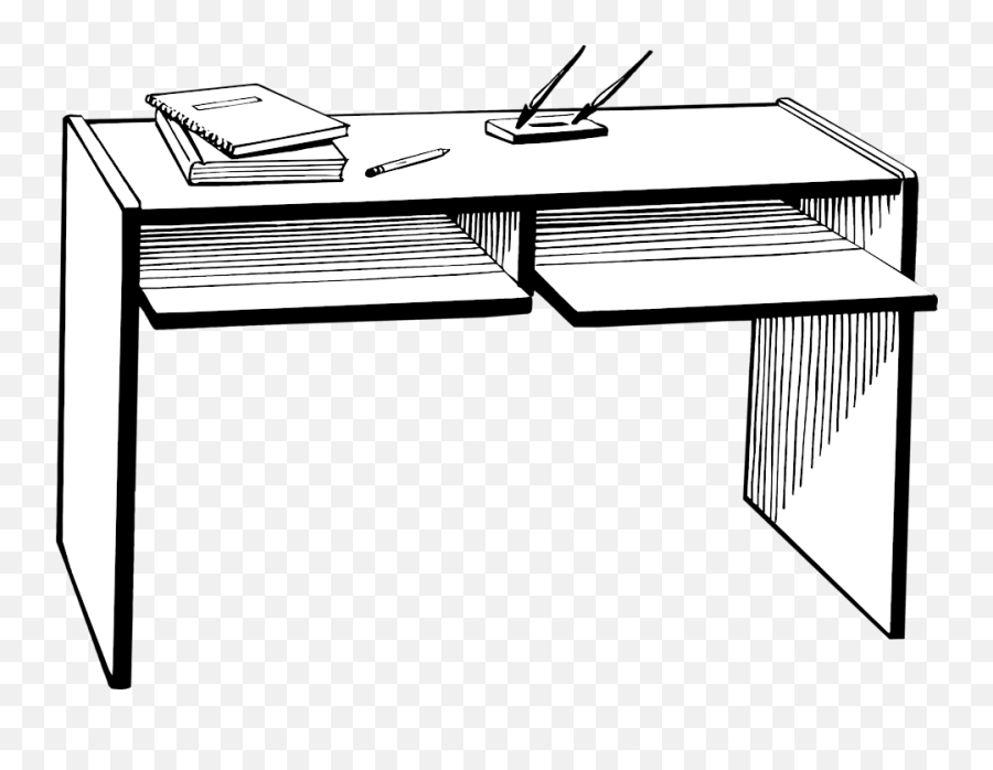 Library Of One Chair And Table Clip Art - Desk With No Background Png,Desk Transparent Background