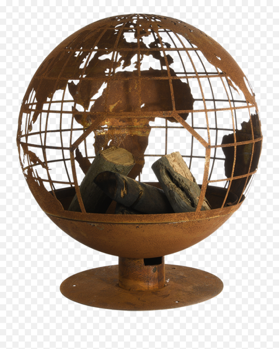 Fire Ball Laser Cut Rust Globe - Esschert Design Feuerschale Globus Png,Fire Ball Png