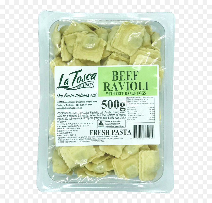La Tosca Beef Ravioli 500g Our United Food Co Aust - Agnolotti Png,Ravioli Png