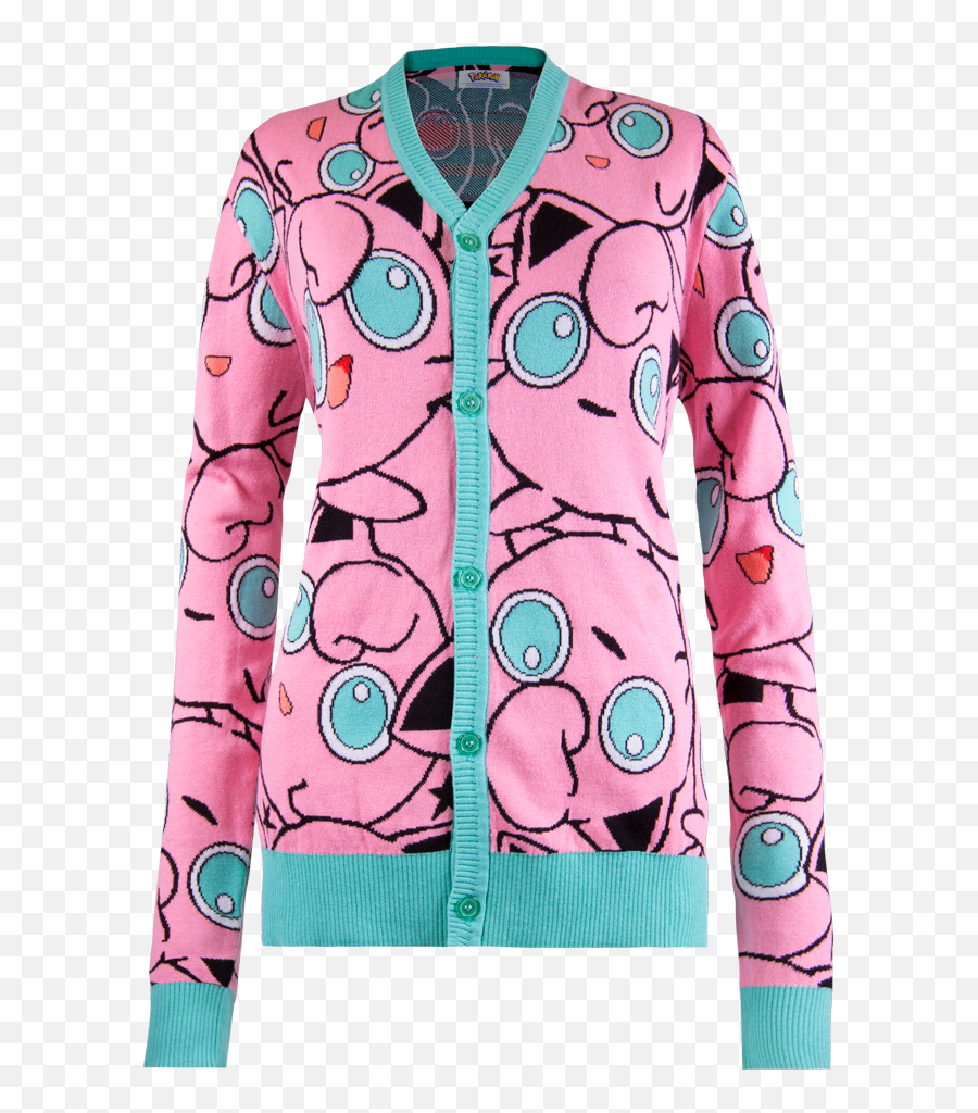 Welovefinepokemon Jigglypuff All Over Cool Outfits Sweaters - Jigglypuff Cardigan Png,Jigglypuff Png