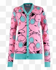 Welovefinepokemon Jigglypuff All Over Cool Outfits Sweaters - Jigglypuff Cardigan Png,Jigglypuff Png