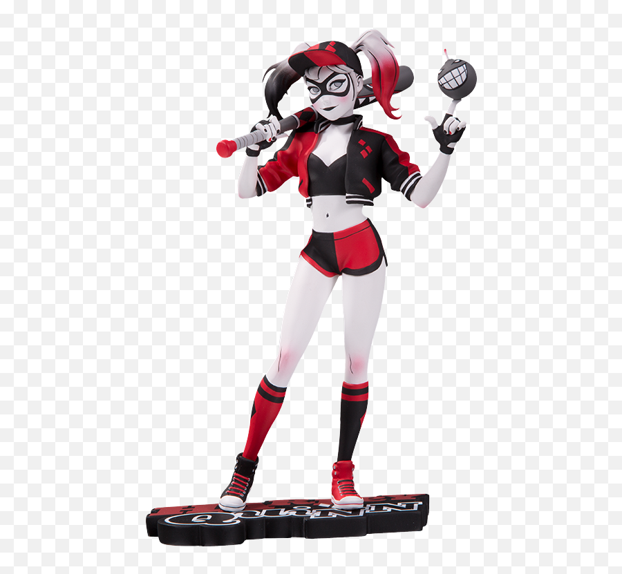 Download Hd Dc Comics Statue Harley Quinn - Harley Quinn Red Harley Quinn Baseball Statue Png,Harley Quinn Transparent