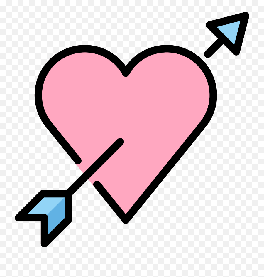 Heart With Arrow Emoji Clipart - Coração Com Uma Flecha No Meio Png,Arrow Emoji Png