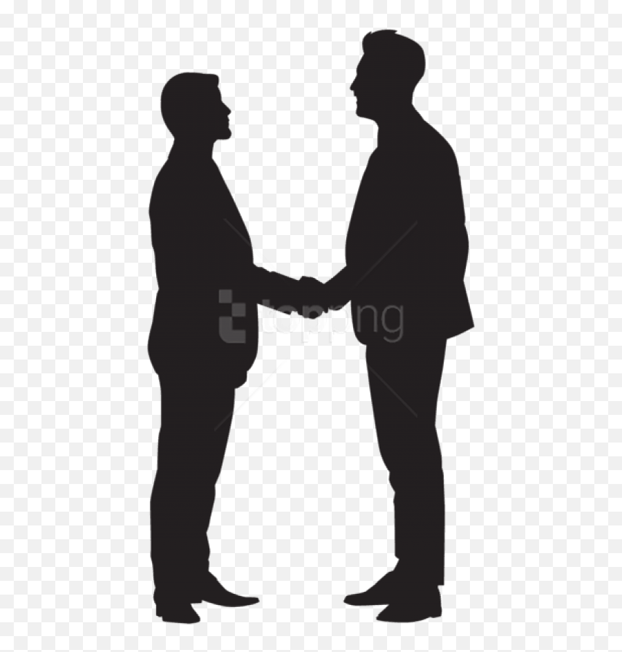 Man In Suit Silhouette Png - Silhouette Of People Shaking Hands,Men Silhouette Png