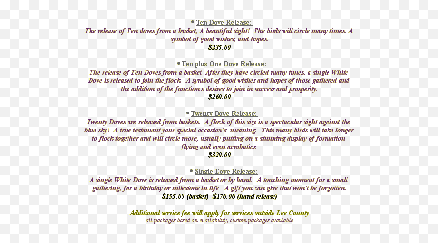 Southwest Florida White Doves - Birthdays Special Events Screenshot Png,White Doves Png