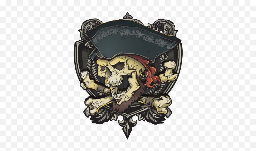 Printed Vinyl Pirate Skull Crossbones Stickers Factory - Pirate Skulls And Cross Bones Png,Skull And Crossbones Transparent Background