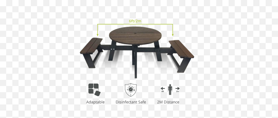Recycled Plastic Products Remade For Our World Plaswood - Socially Distant Picnic Table Png,Outdoor Table Png