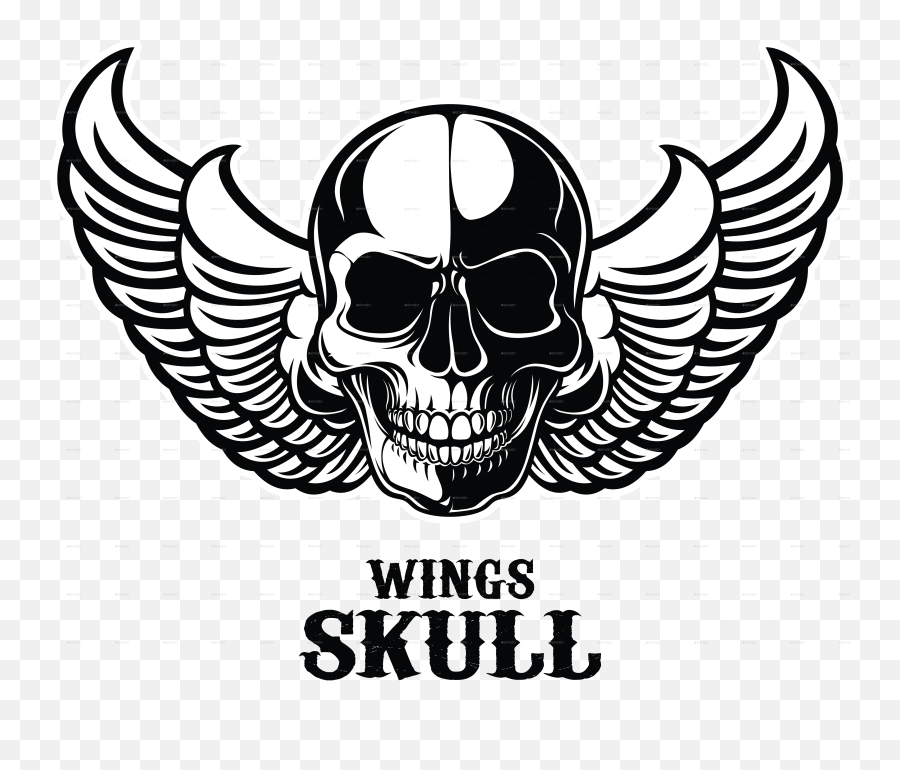 Wings Skull T - Shirt Design In 2020 Skull Tshirt Winged Skull T Shirt Design Png,Skull Vector Png