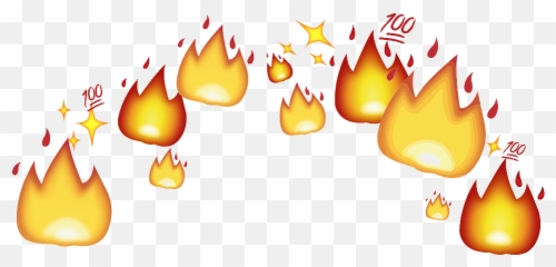 Crown Memezasf Fire Heartcrown - Fire Emoji Crown Png