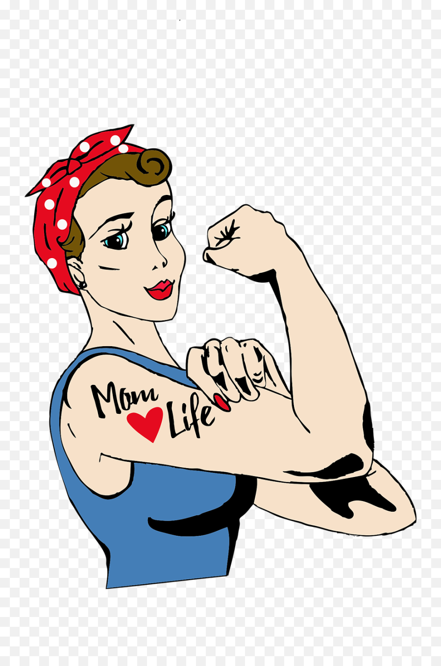Mom Tattoo Rosie - Clipart Stay At Home Mom Png,Rosie The Riveter Png