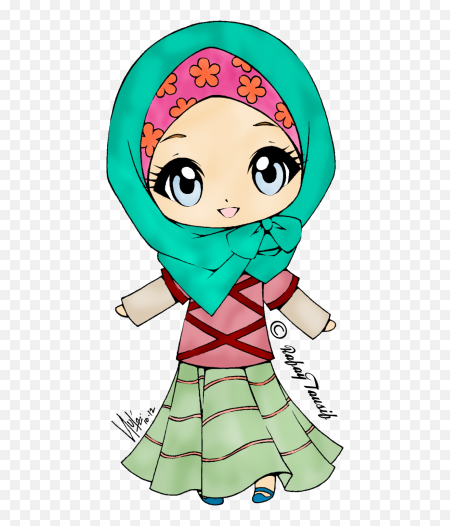 Rosie The Riveter - Muslim Girl Clipart Png Download Cute Cartoon Girl Muslimah,Rosie The Riveter Transparent